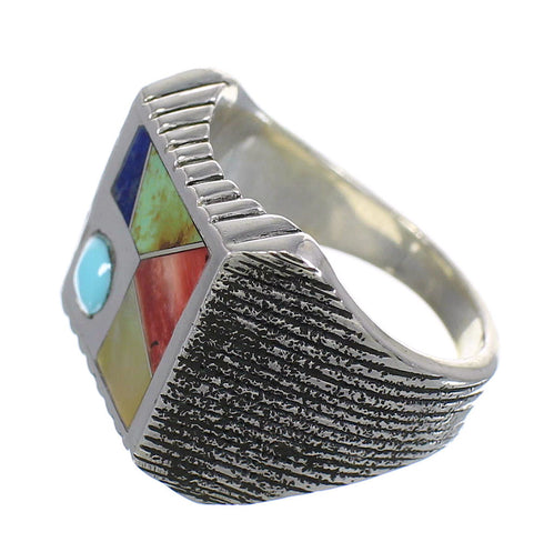 Silver And Multicolor Southwestern Ring Size 5-1/2 YX75851